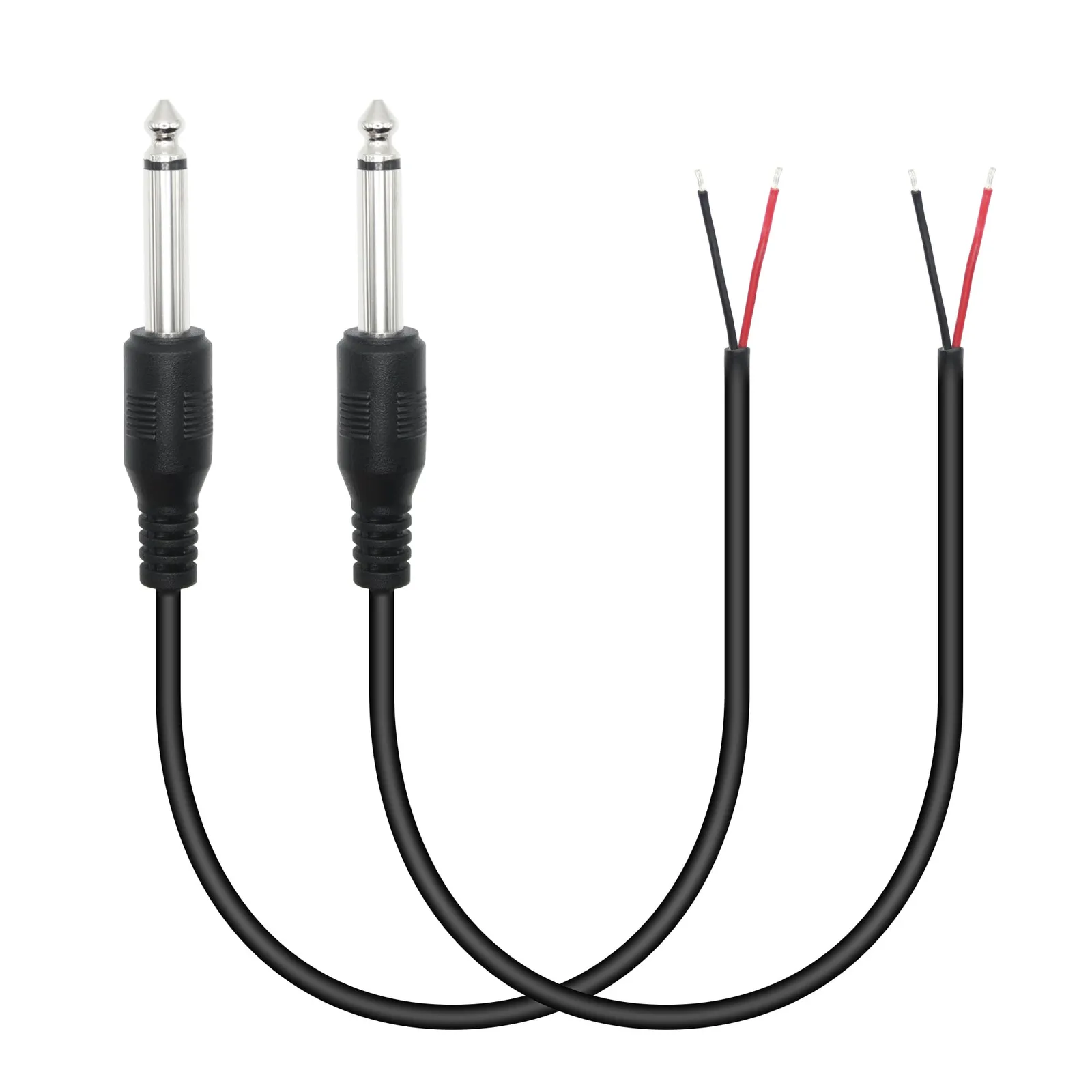 Mono audio káble jack 6,35 mm na voľné vodiče 0,5 m 2 ks