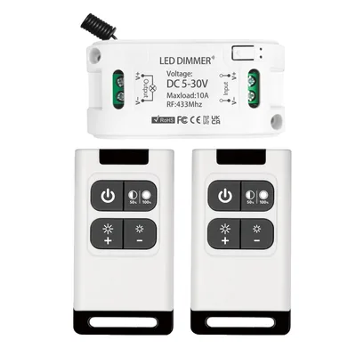DieseRC RF stmievač DC 5–30 V 10 A s 2 ovládačmi