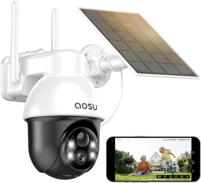 aosu 2K solárna vonkajšia WiFi kamera 360° PTZ s PIR
