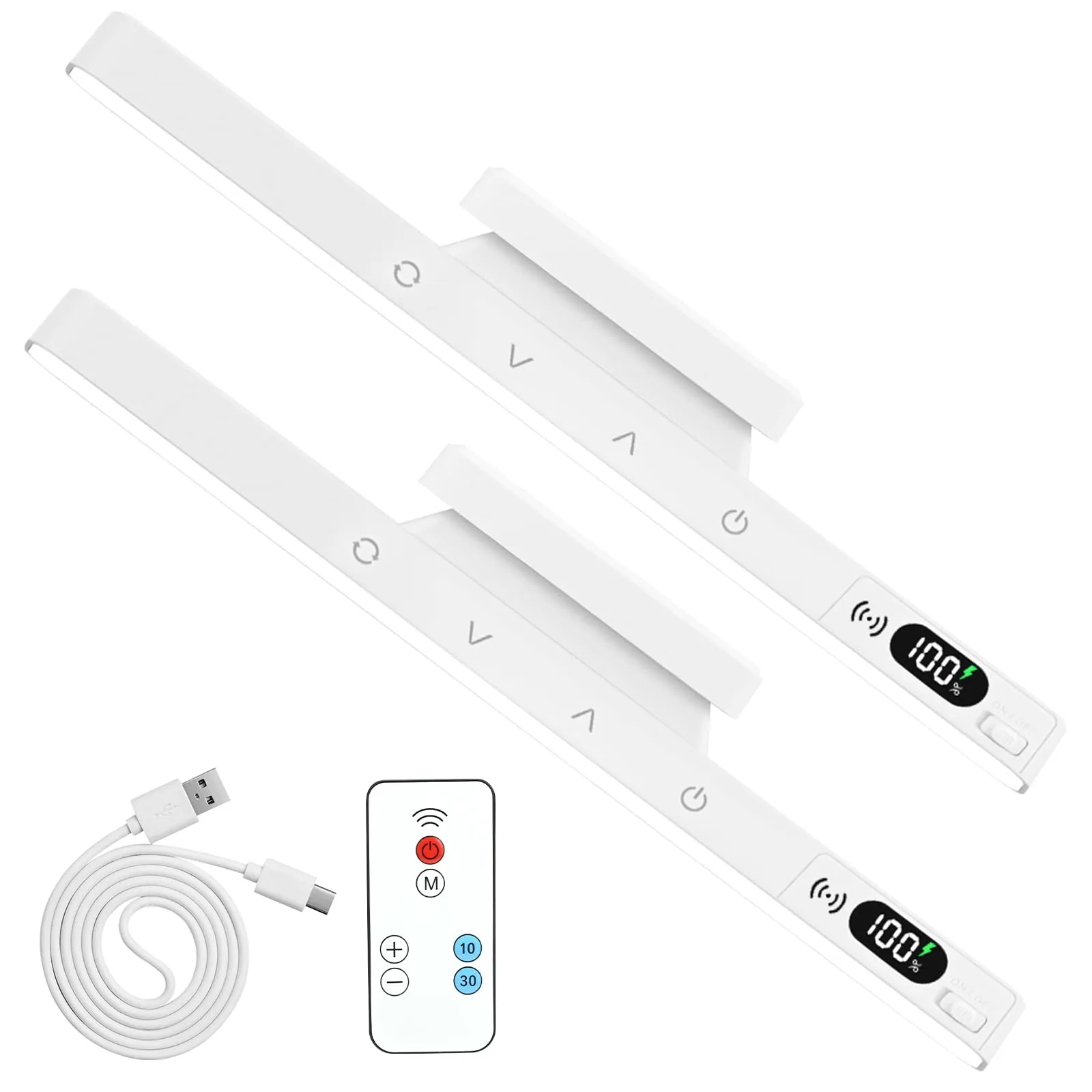 Akumulátorové LED svetlá pod skrinku XunHe 29 cm 2 ks biele