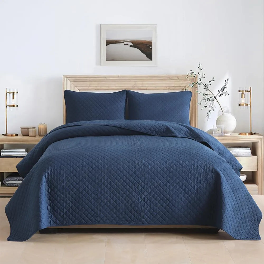 Prešívaný prehoz ENASAL 250×270 cm žltý + 2 obliečky na vankúše