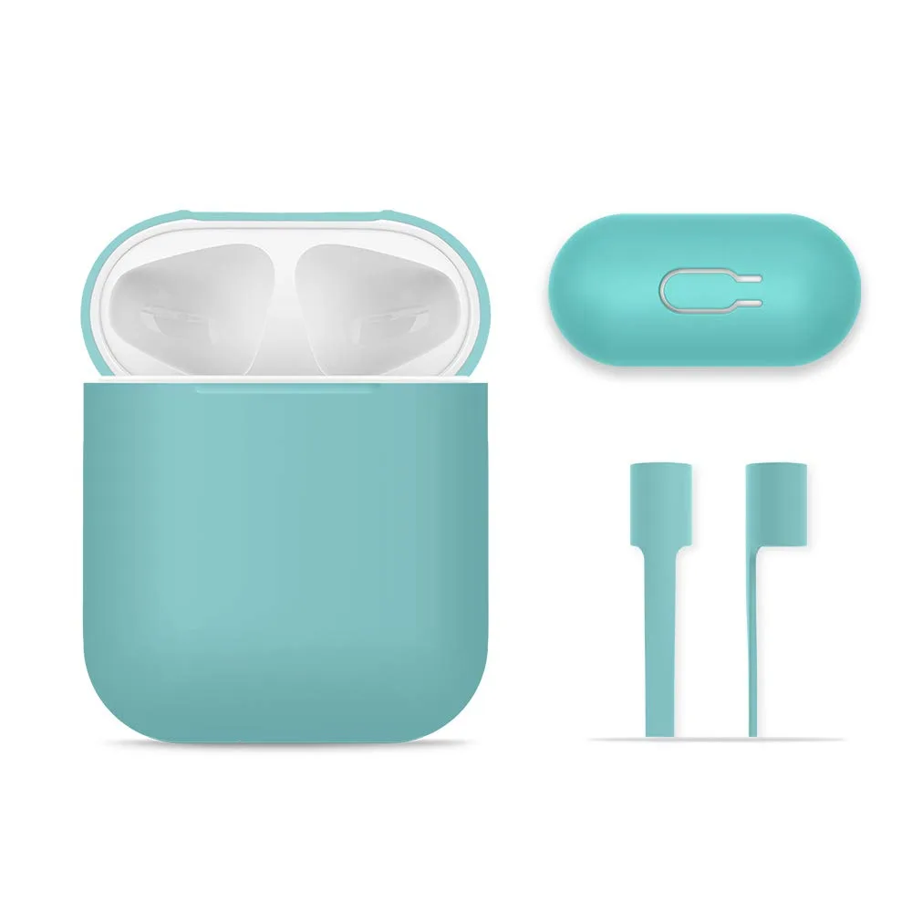 FRTMA modré silikónové puzdro pre Apple AirPods so športovým remienkom
