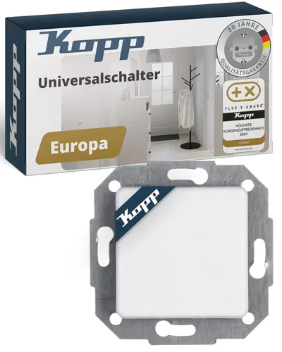 Podomietkový univerzálny vypínač Kopp Europe 10 AX 250 V biely