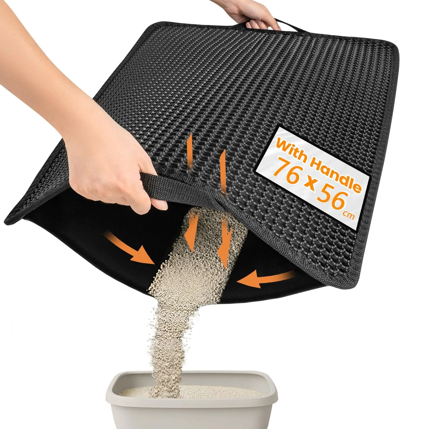 Podložka pred mačaciu toaletu Conlun 76×56 cm čierna