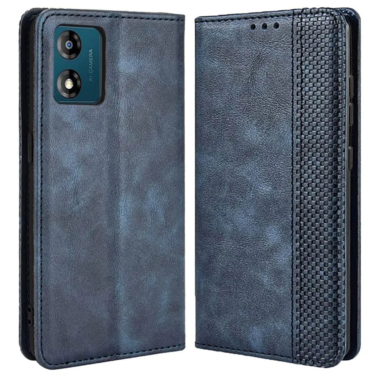 Modré peňaženkové puzdro pre Motorola Moto E13