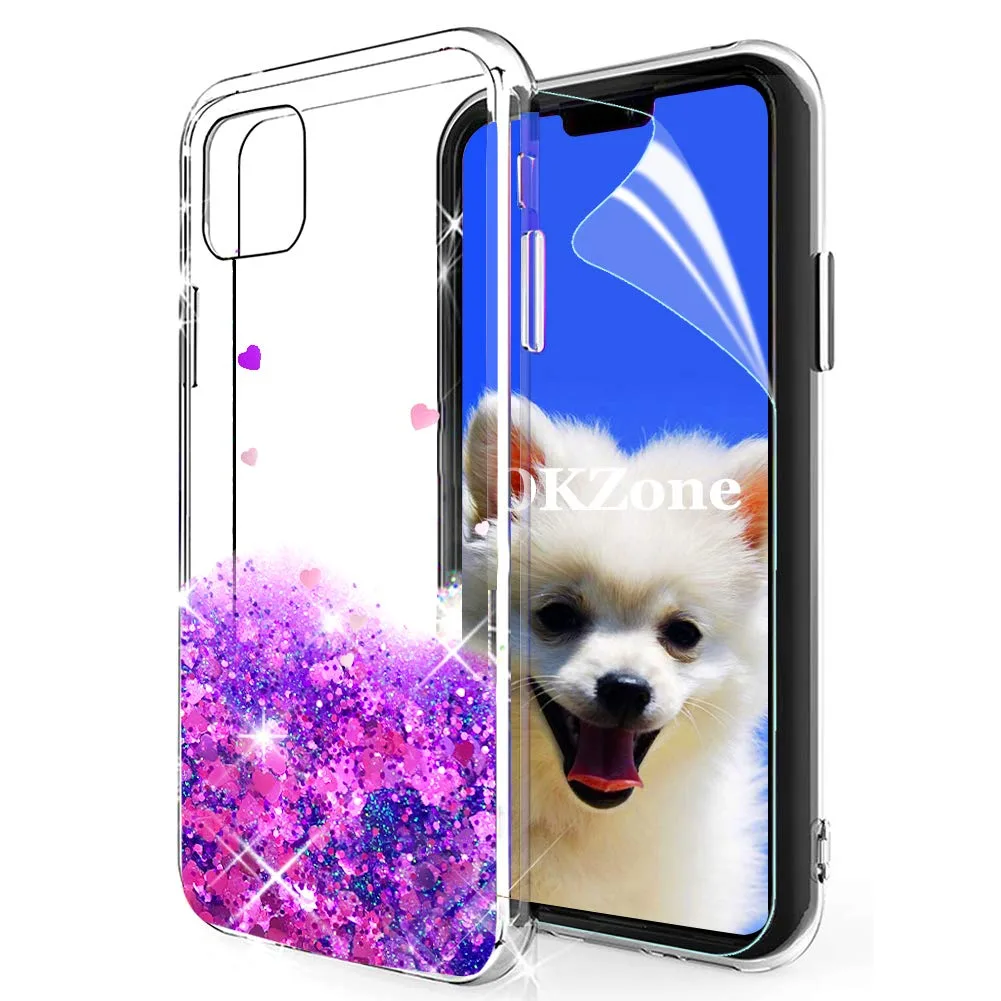 OKZone trblietavé puzdro so sklom pre iPhone 11 Pro Max 6,5 palca