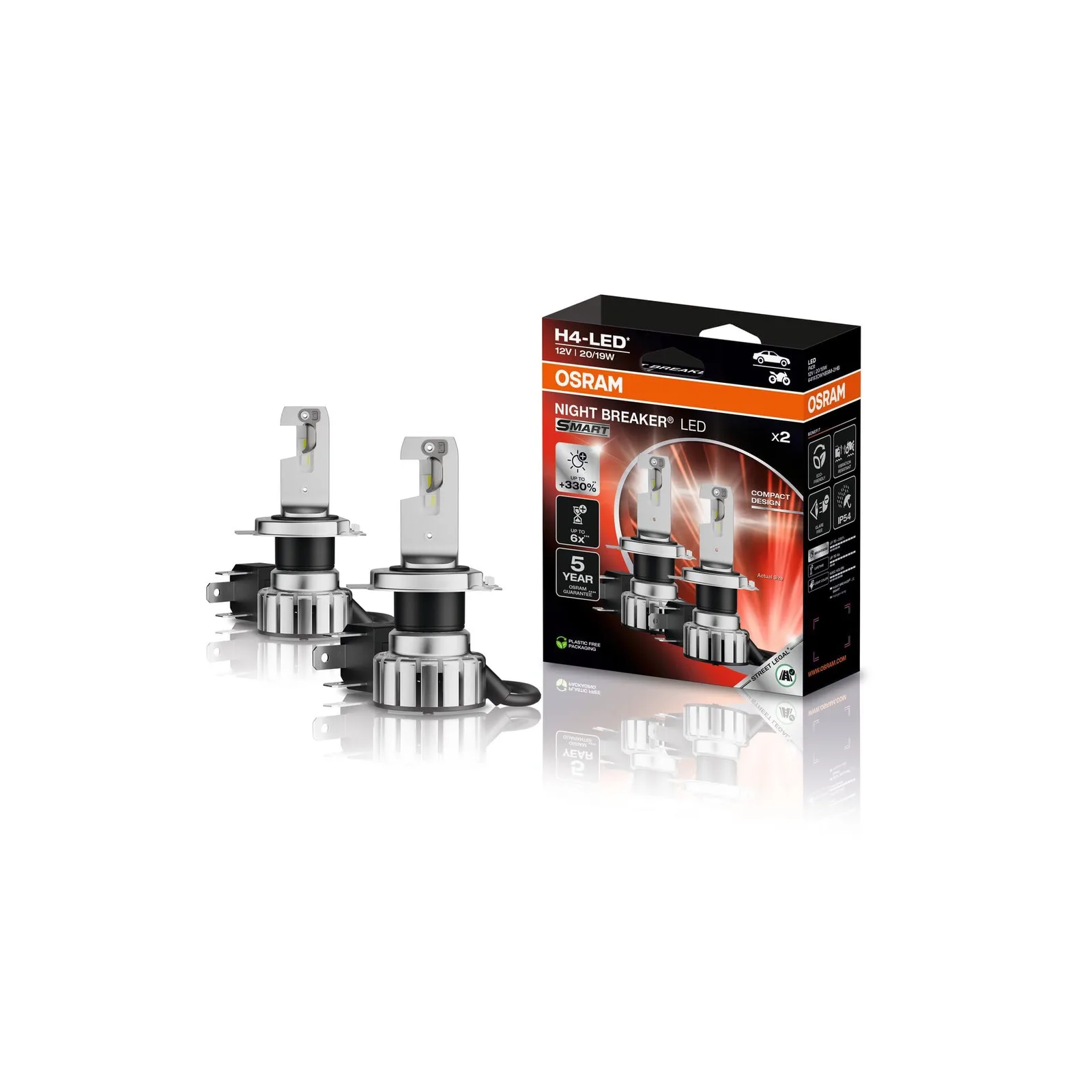 LED autožiarovky OSRAM Night Breaker LED Smart H4 12V 6000K 2 ks