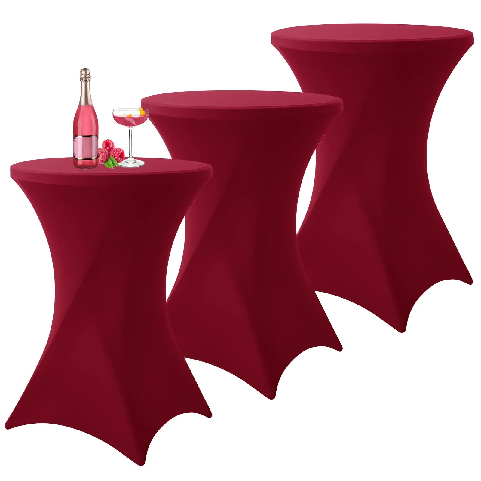 Strečové návleky na bistro stoly Ø80–85 × 110 cm zelené 3 ks