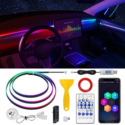 Ambientné LED osvetlenie auta TWETIZ RGB 12V 18 v 1 s aplikáciou