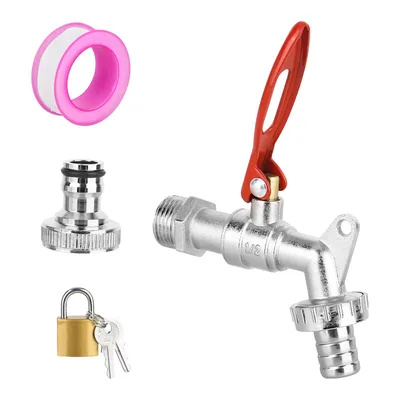 Uzamykateľný mosadzný záhradný kohútik RUCUDIM 1/2″ vstup 3/4″ výstup