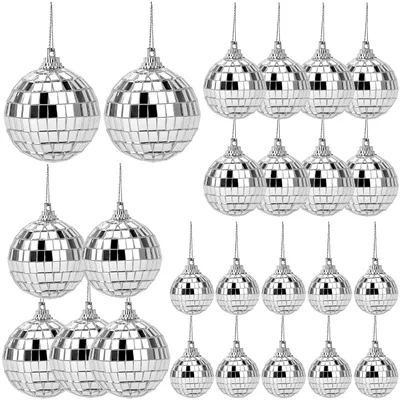 Zrkadlové disco gule QWORK 2/3/4/5 cm 25 ks