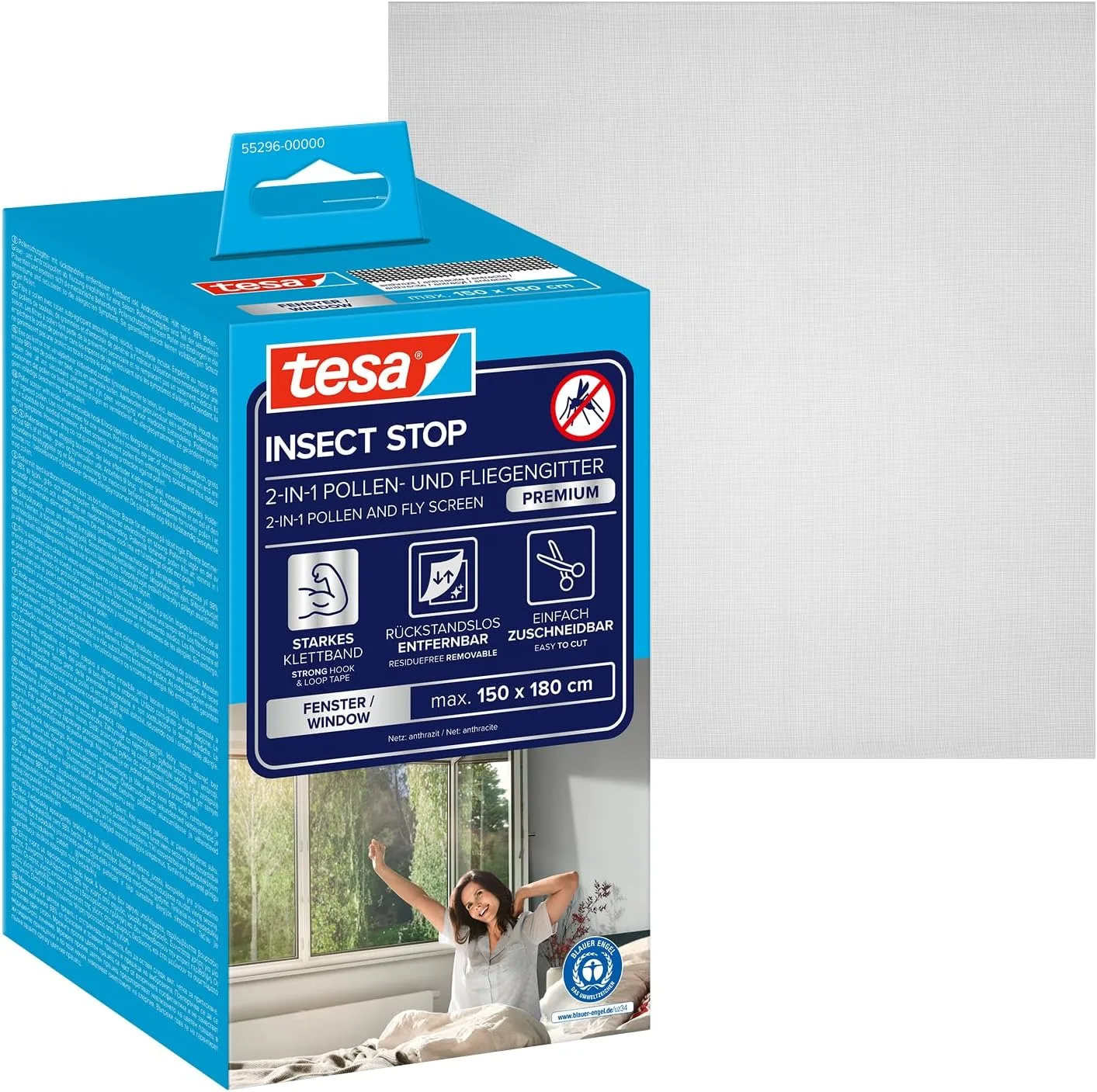 tesa Insect Stop 2-v-1 sieť proti peľu a hmyzu 150x180 cm