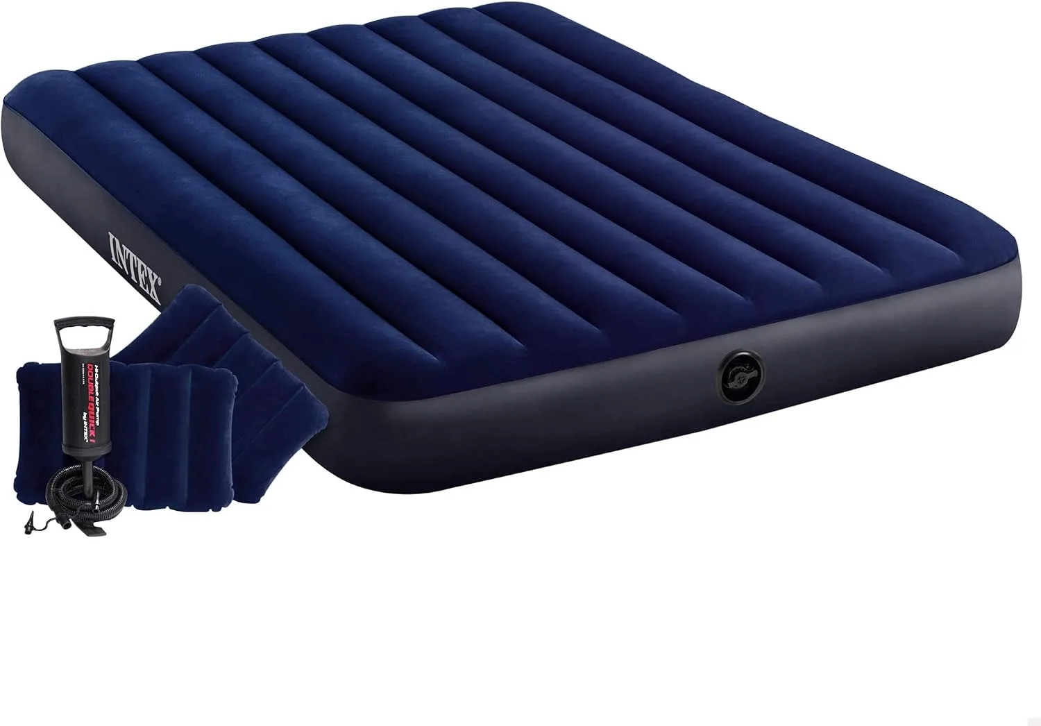 Nafukovacia posteľ Intex 64765 152×203×25 cm s ručnou pumpou a 2 vankúšmi