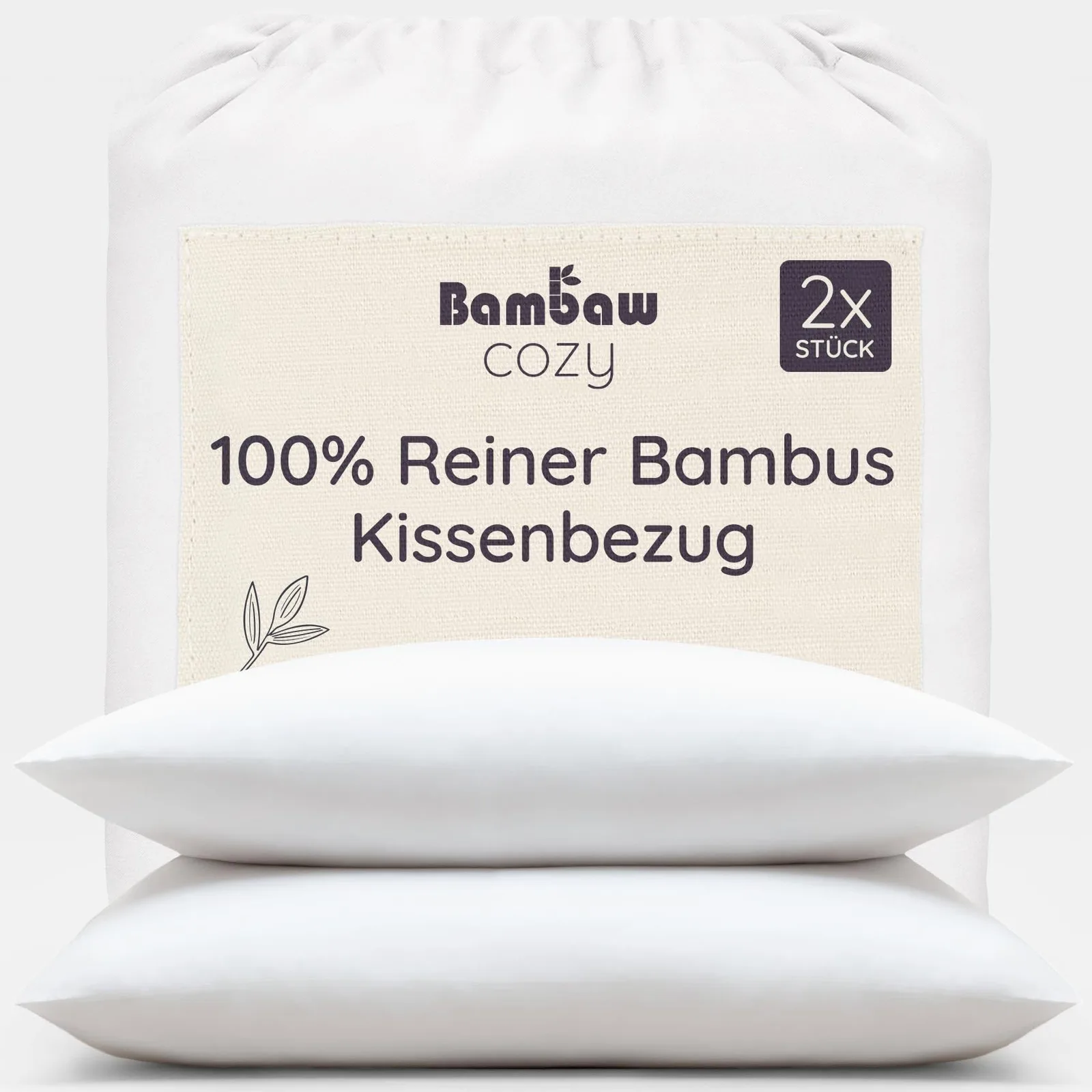 Bambusové obliečky na vankúš Bambaw 50×70 cm biele 2 ks