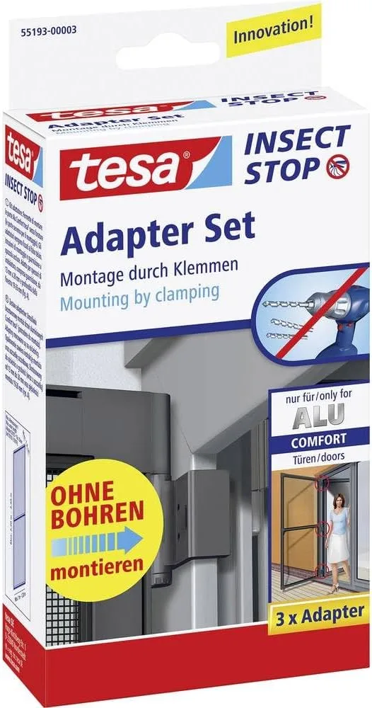 Montážne adaptéry na sieťové dvere tesa Insect Stop Alu Comfort