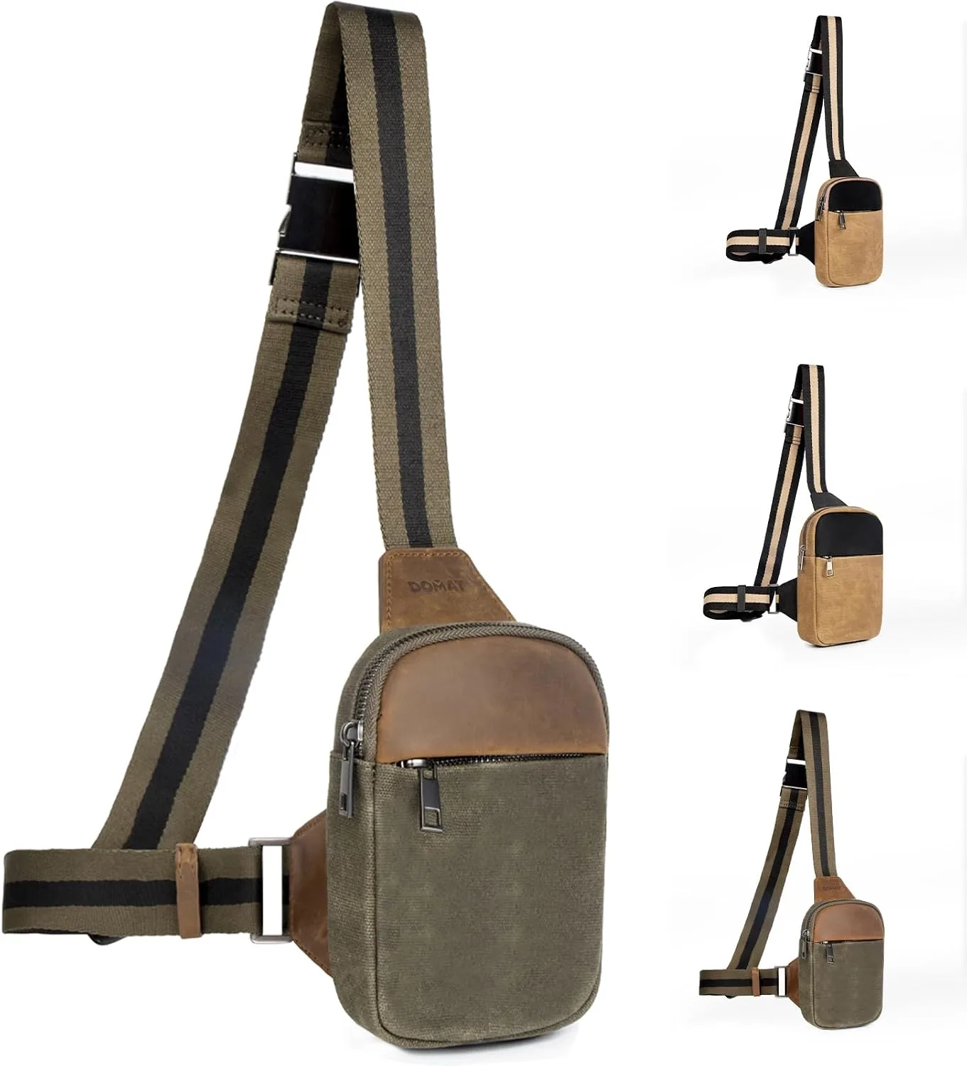 DOMAT pánska voskovaná plátenná crossbody taška