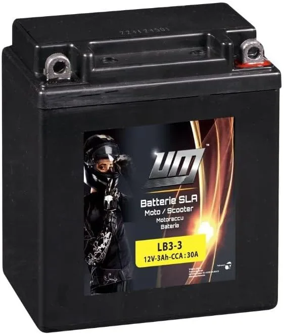 Bezúdržbová AGM motobatéria UM LB3-3 12 V 3 Ah 98×56×110 mm