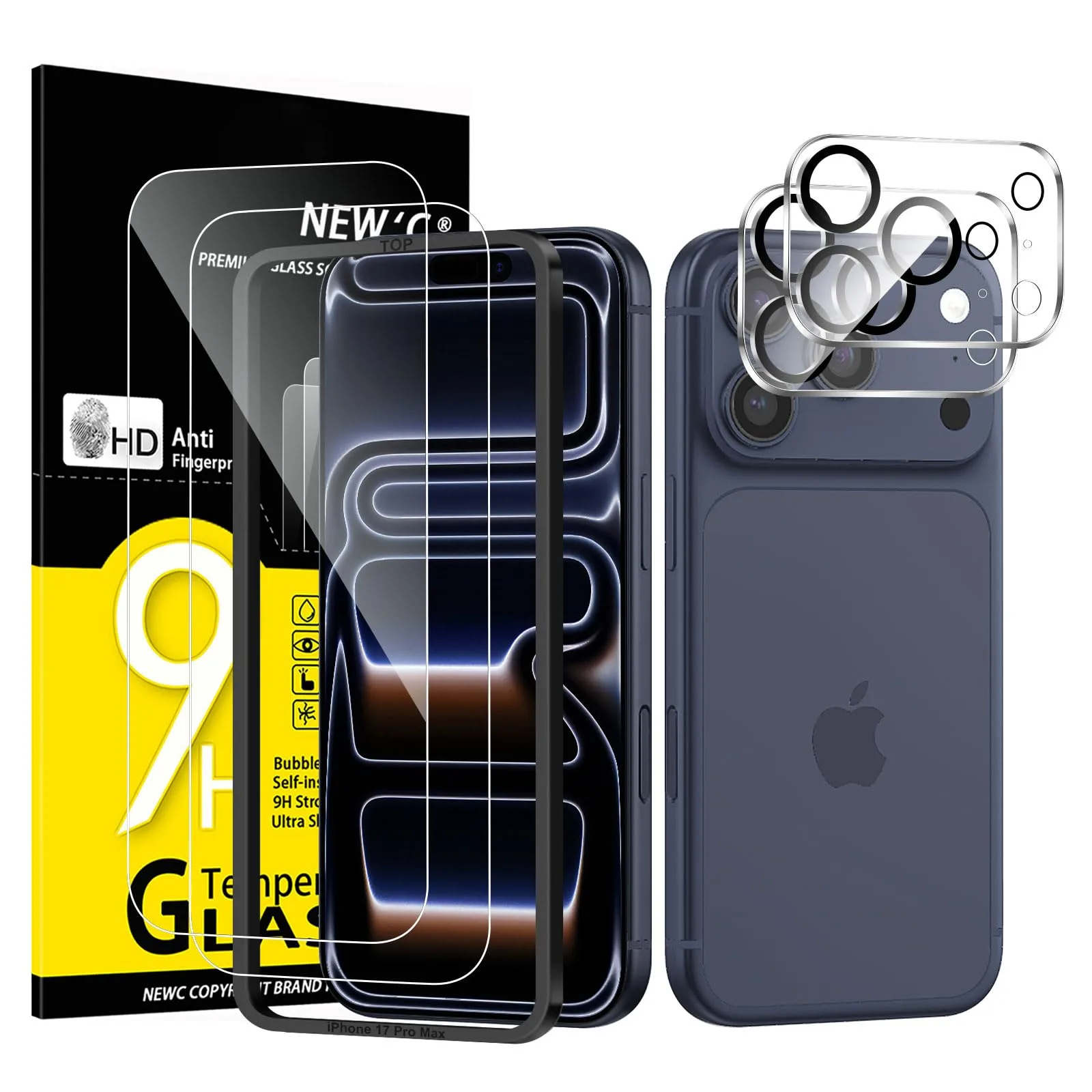 Ochranné sklá displeja a kamery NEW'C pre iPhone 17 Pro Max 2+2 ks