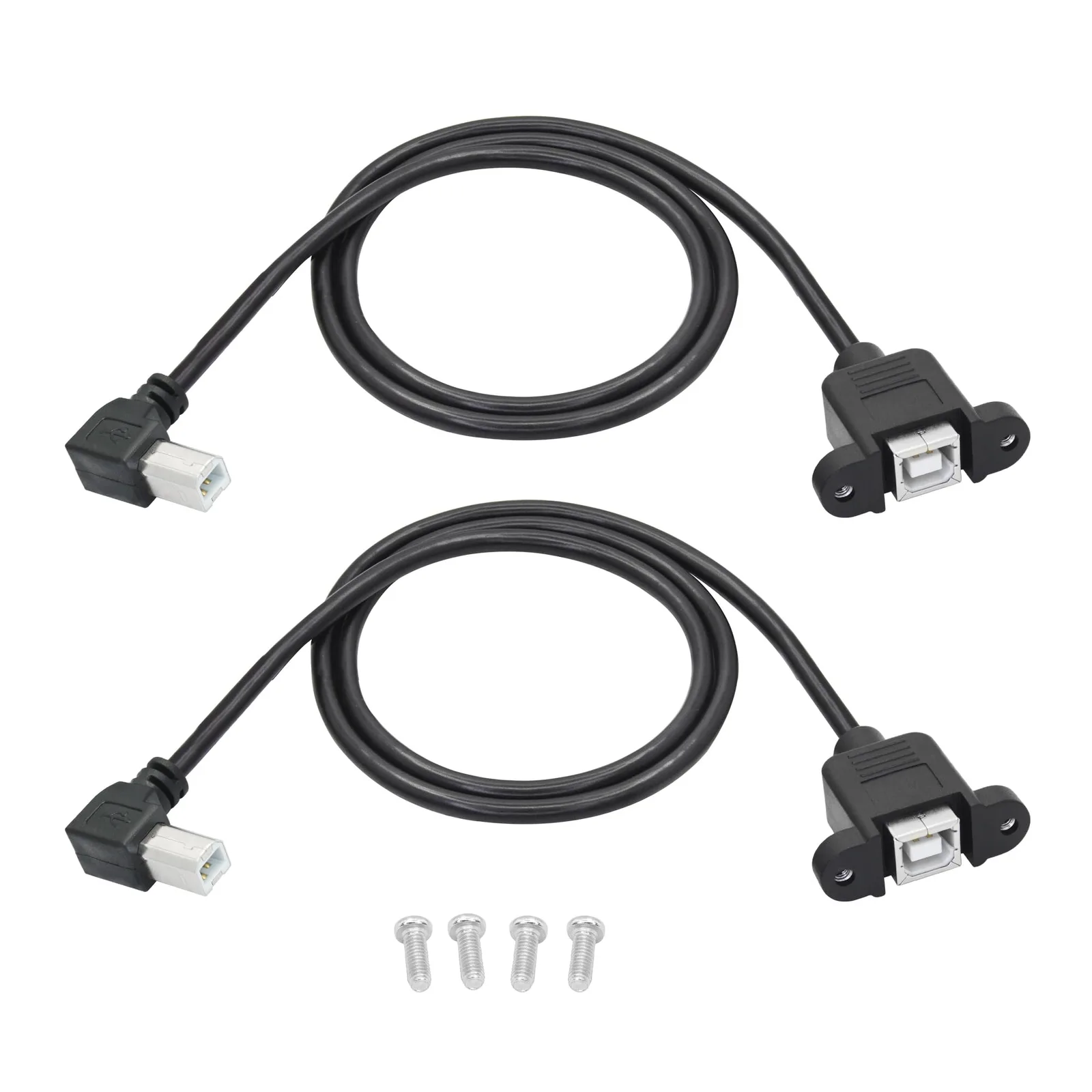 USB-B predlžovacie káble Riertostng USB 2.0 90° 1,5 ft 2 ks