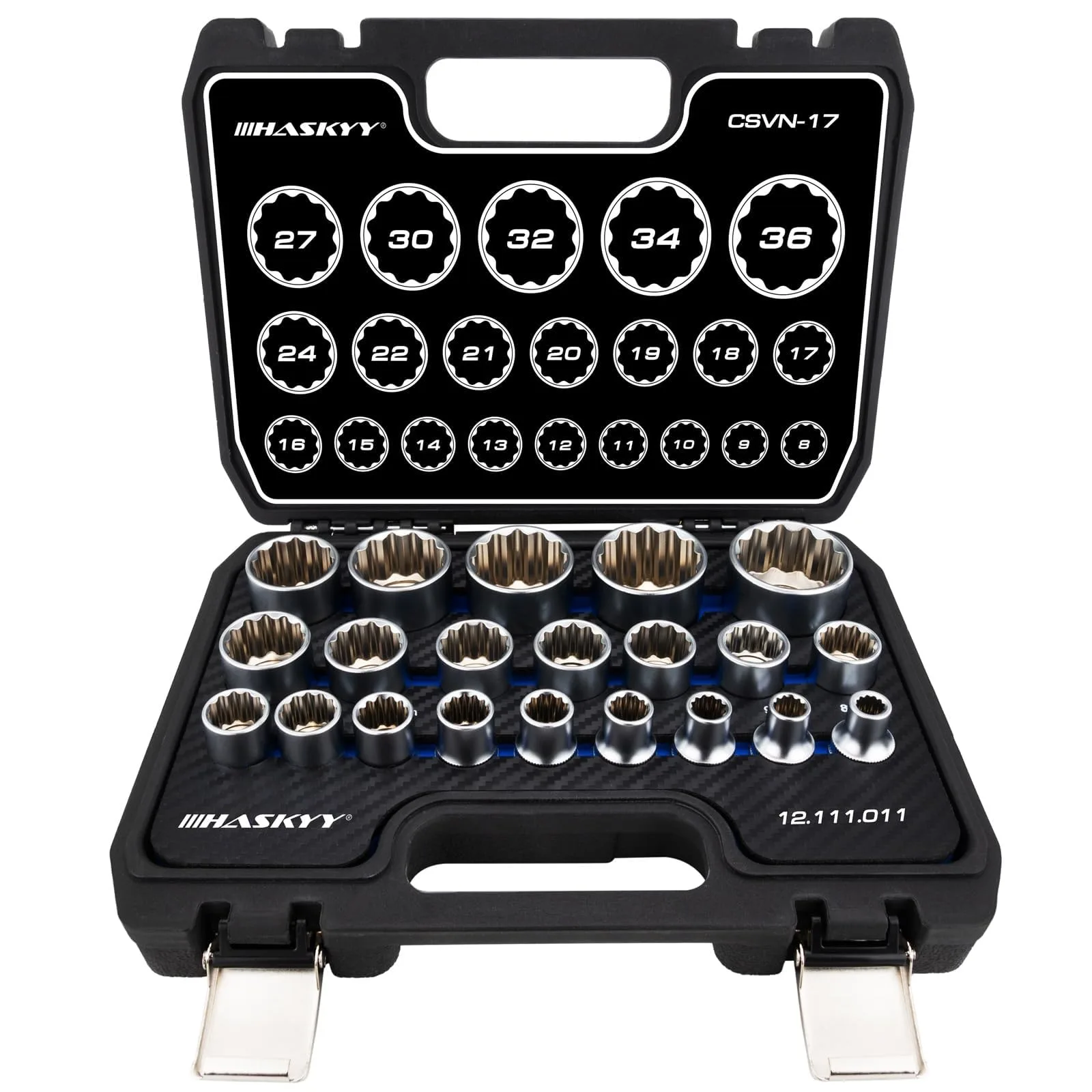 Sada viacprofilových hlavíc HASKYY 1/2″ 8–36 mm 21 ks v kufri