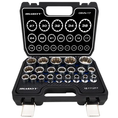 Sada viacprofilových hlavíc HASKYY 1/2″ 8–36 mm 21 ks v kufri