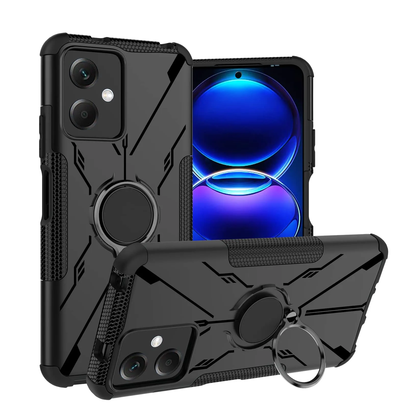 JRTAL puzdro s krúžkom pre Xiaomi Redmi Note 12 4G čierne