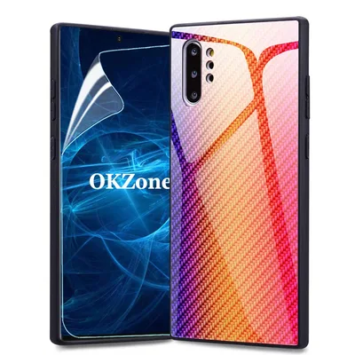 Oranžové puzdro so sklom 9H pre Samsung Galaxy Note OKZone