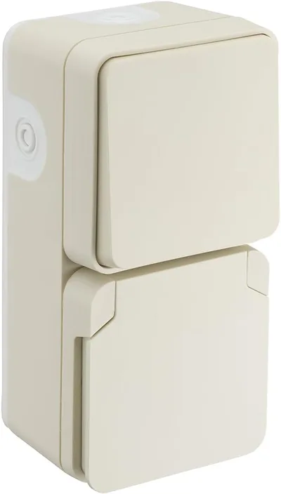 Vypínač so zásuvkou DEBFLEX CyKLONE 730454 IP55