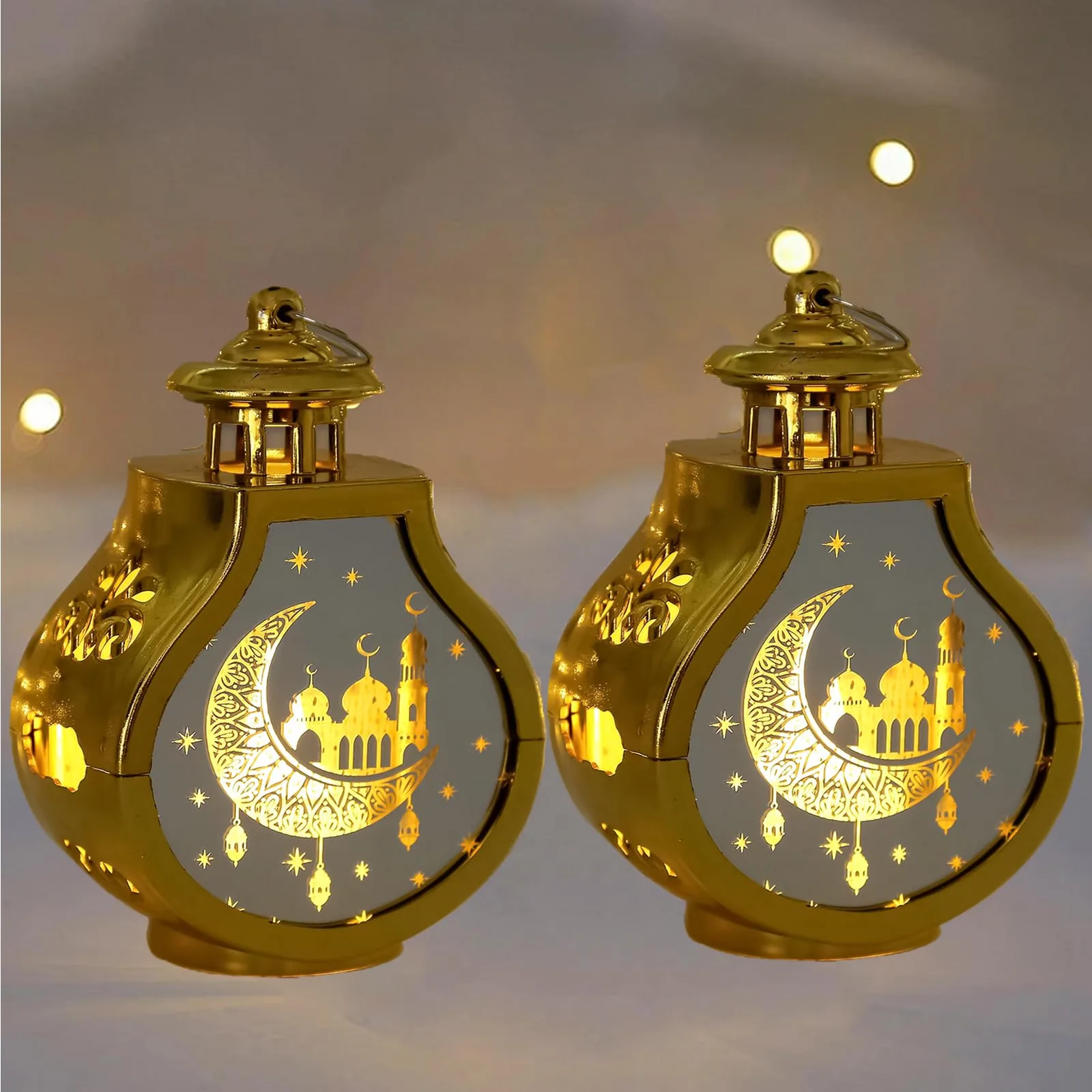 Ramadánske dekoratívne lampáše medené 2 ks