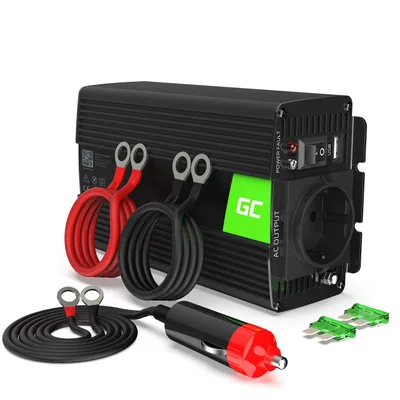 Menič Green Cell INV02DE 24VDC→230VAC 50Hz 300W/šp.600W modif. sínus AC+USB