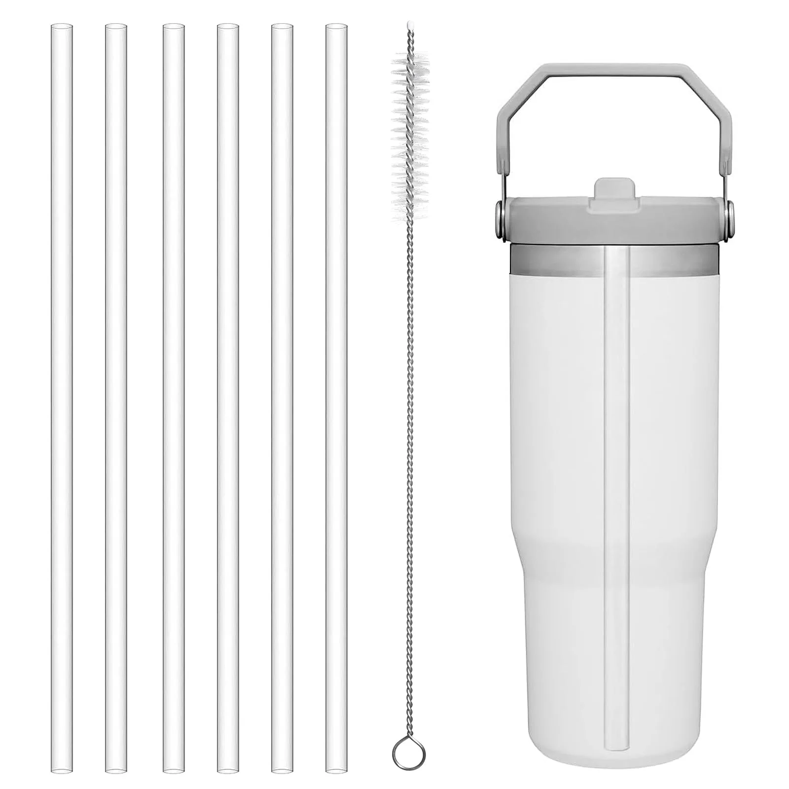 Náhradné slamky Yuecda pre Stanley IceFlow 30 oz 6 ks s kefkou