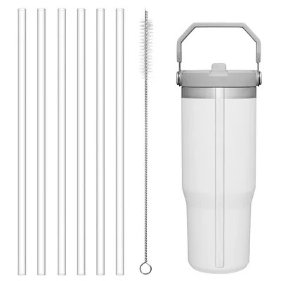 Náhradné slamky Yuecda pre Stanley IceFlow 30 oz 6 ks s kefkou