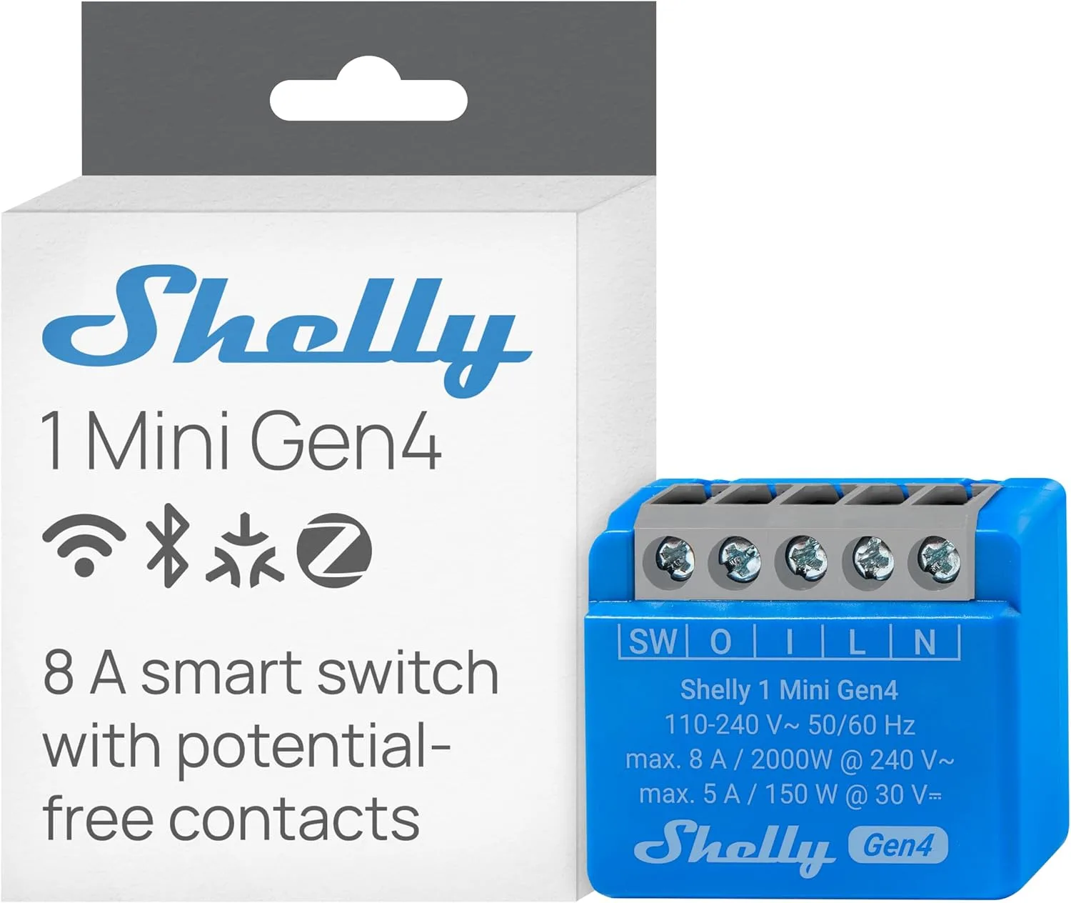 Inteligentné relé Shelly 1 Mini Gen4 1 kanál 8 A