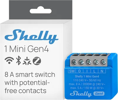 Inteligentné relé Shelly 1 Mini Gen4 1 kanál 8 A