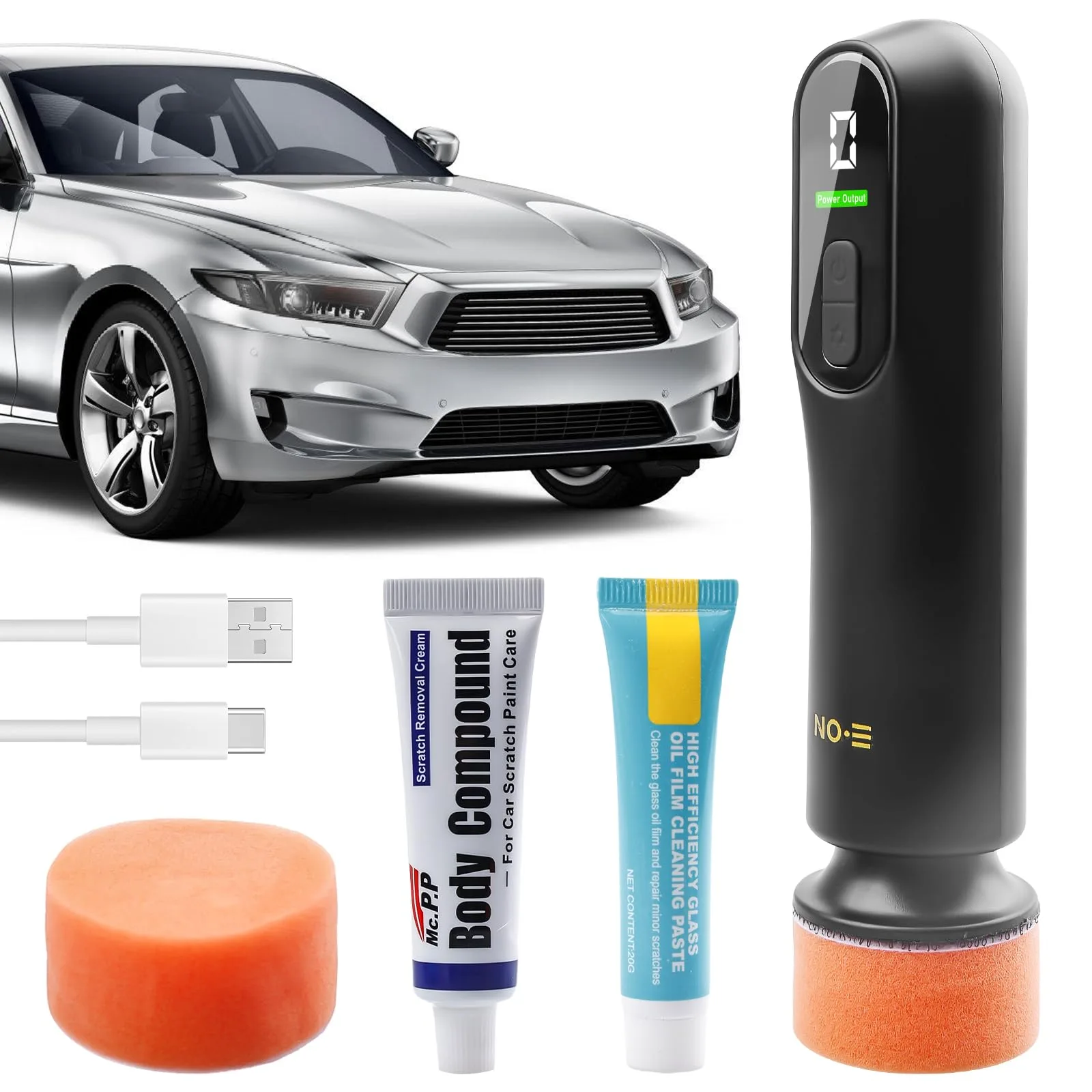 Akumulátorová leštička na auto s 2 kotúčmi
