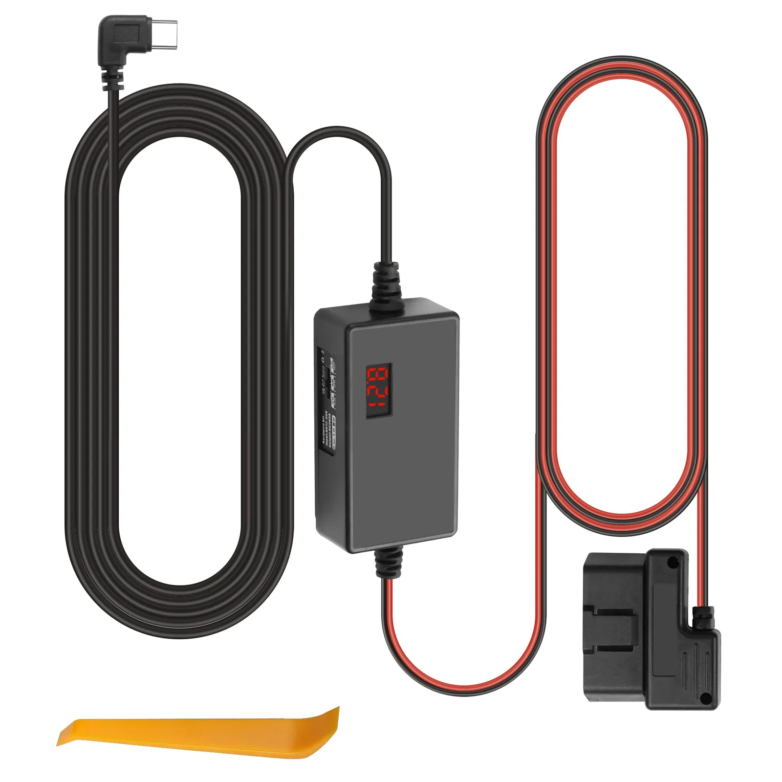 Napájací kábel pre autokameru MEIRIYFA OBD2–USB-C 3,1 m