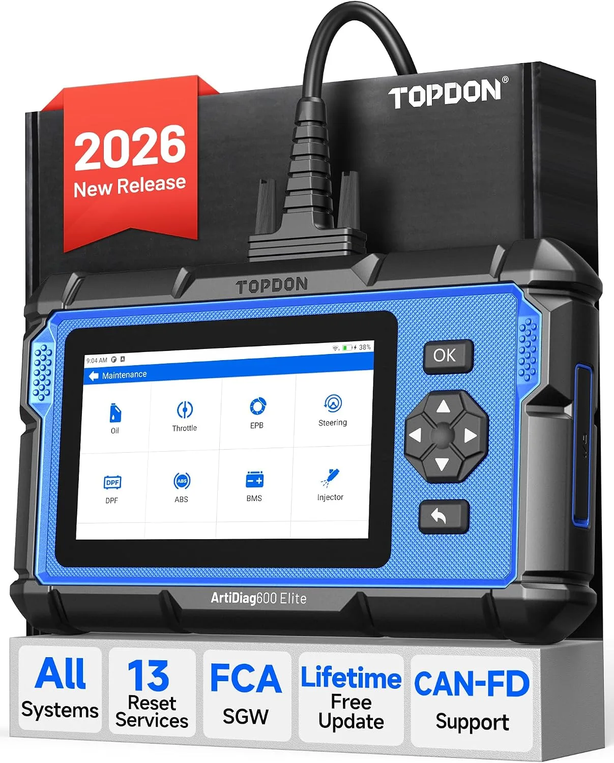 Autodiagnostika OBD2 TOPDON ArtiDiag600 Elite 13 servisných funkcií