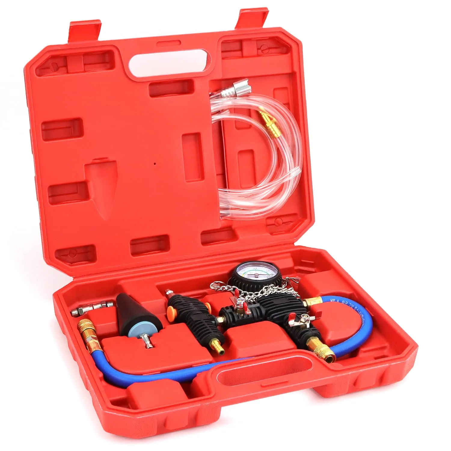 Vákuová plniaca sada chladiacej sústavy QWORK WD45192 manometer 0 až −1 bar