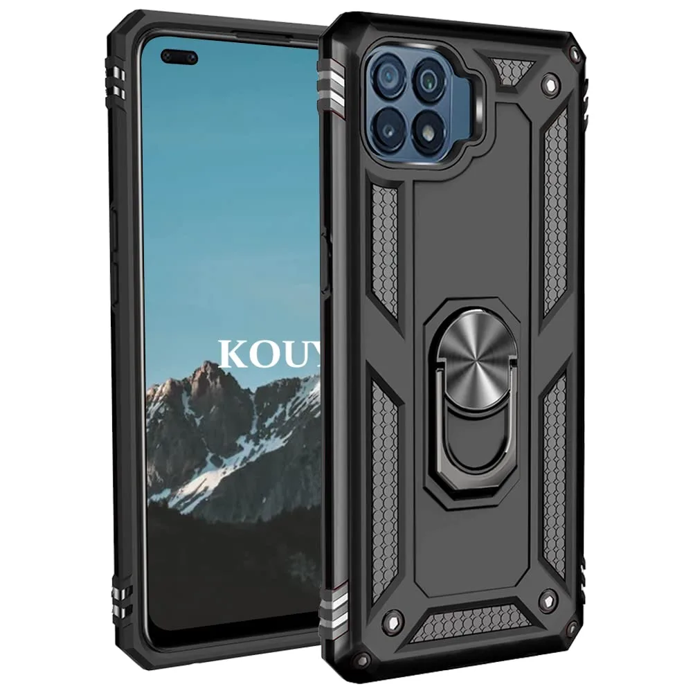 Čierne puzdro s otočným držiakom pre OPPO Reno4 Lite F17 Pro A93