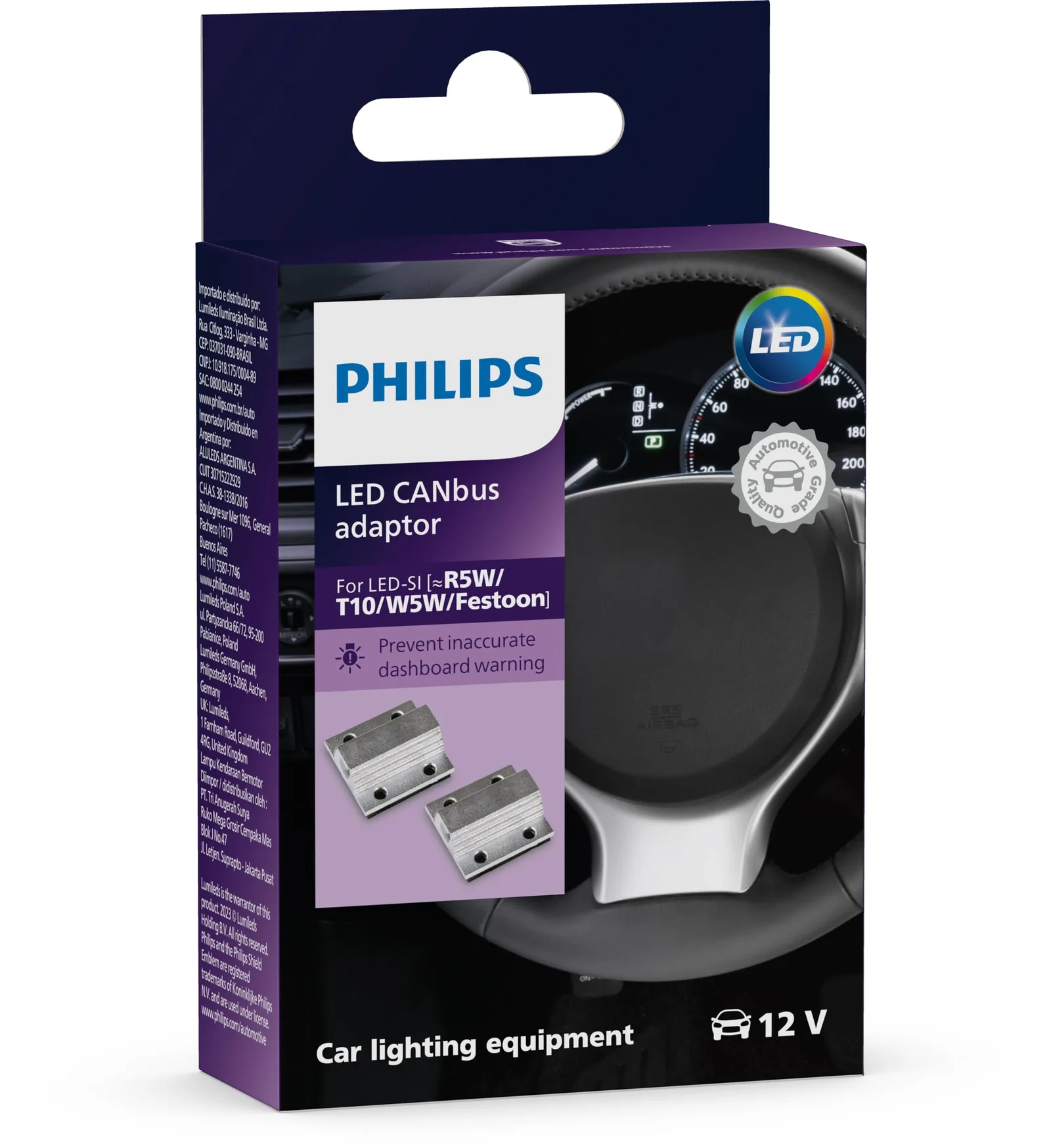 2 CANbus adaptéry Philips 12956X2 39722294 W5W 5W 12V IP65 Ultinon Pro6000