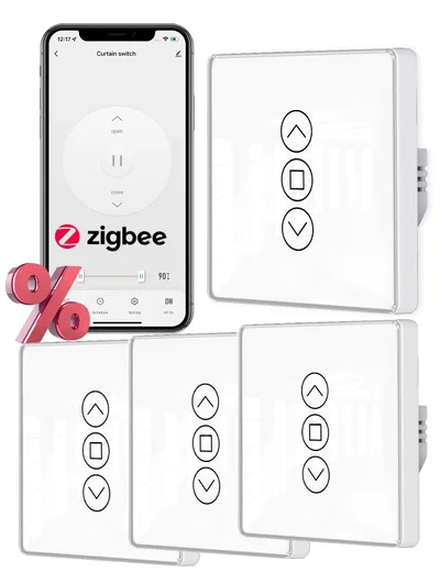 MOES ZigBee vypínače roliet s percentami 4 ks
