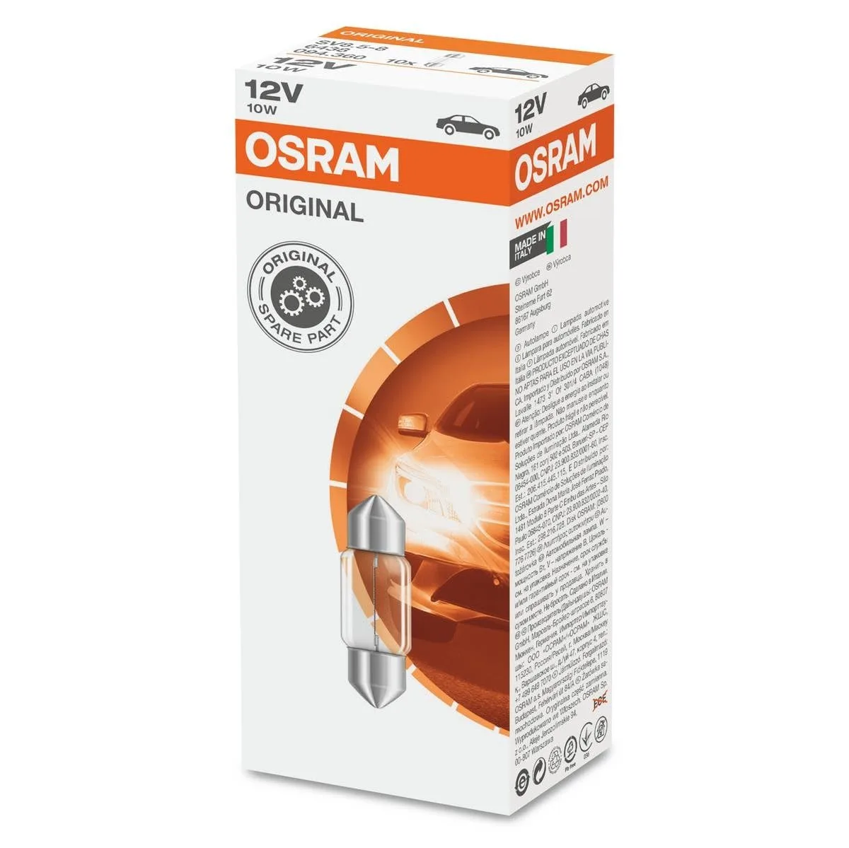 Autožiarovky OSRAM 6438 C10W 12V 10W 10 ks