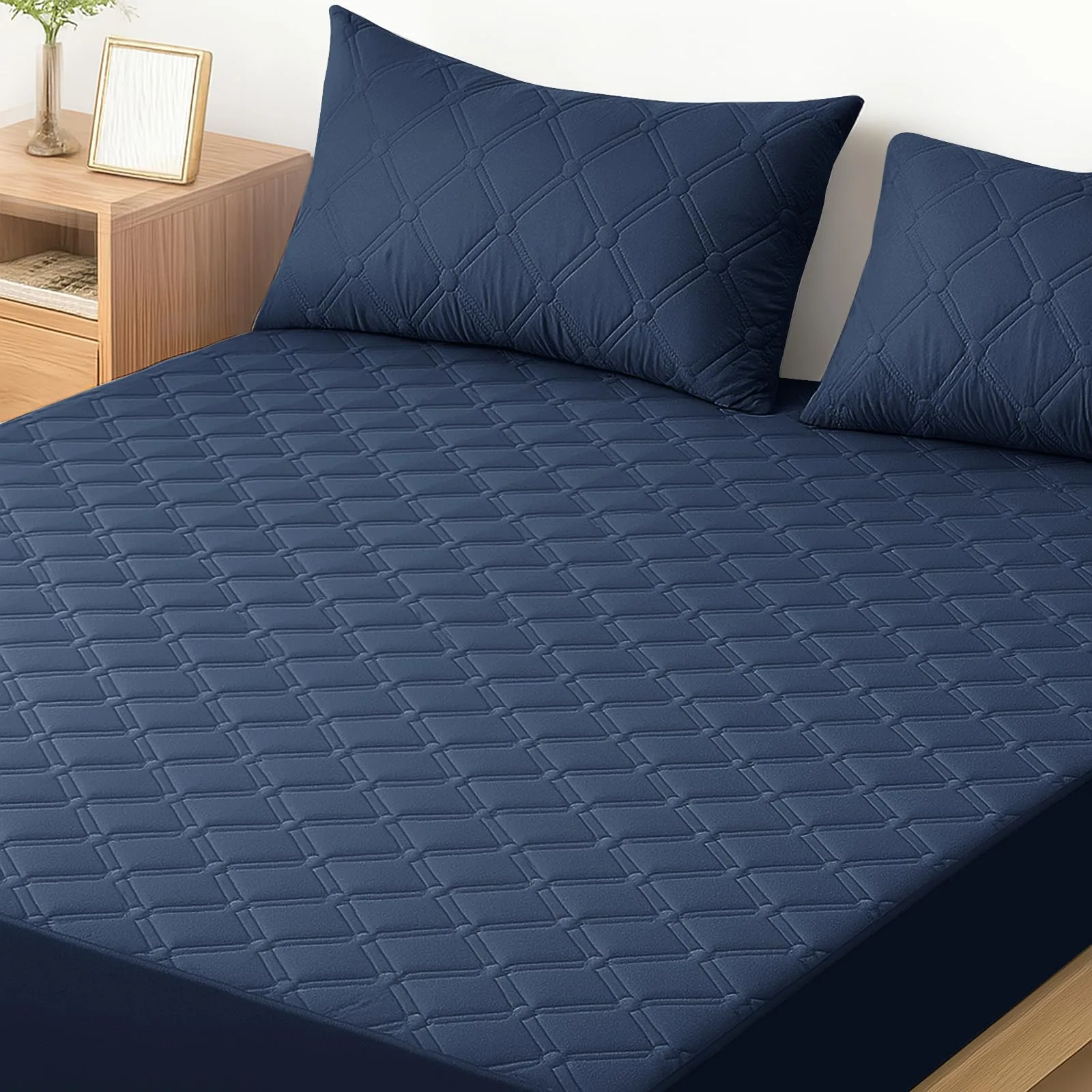 Chránič matraca Ystyle 160×190 cm do výšky 30 cm tmavomodrý
