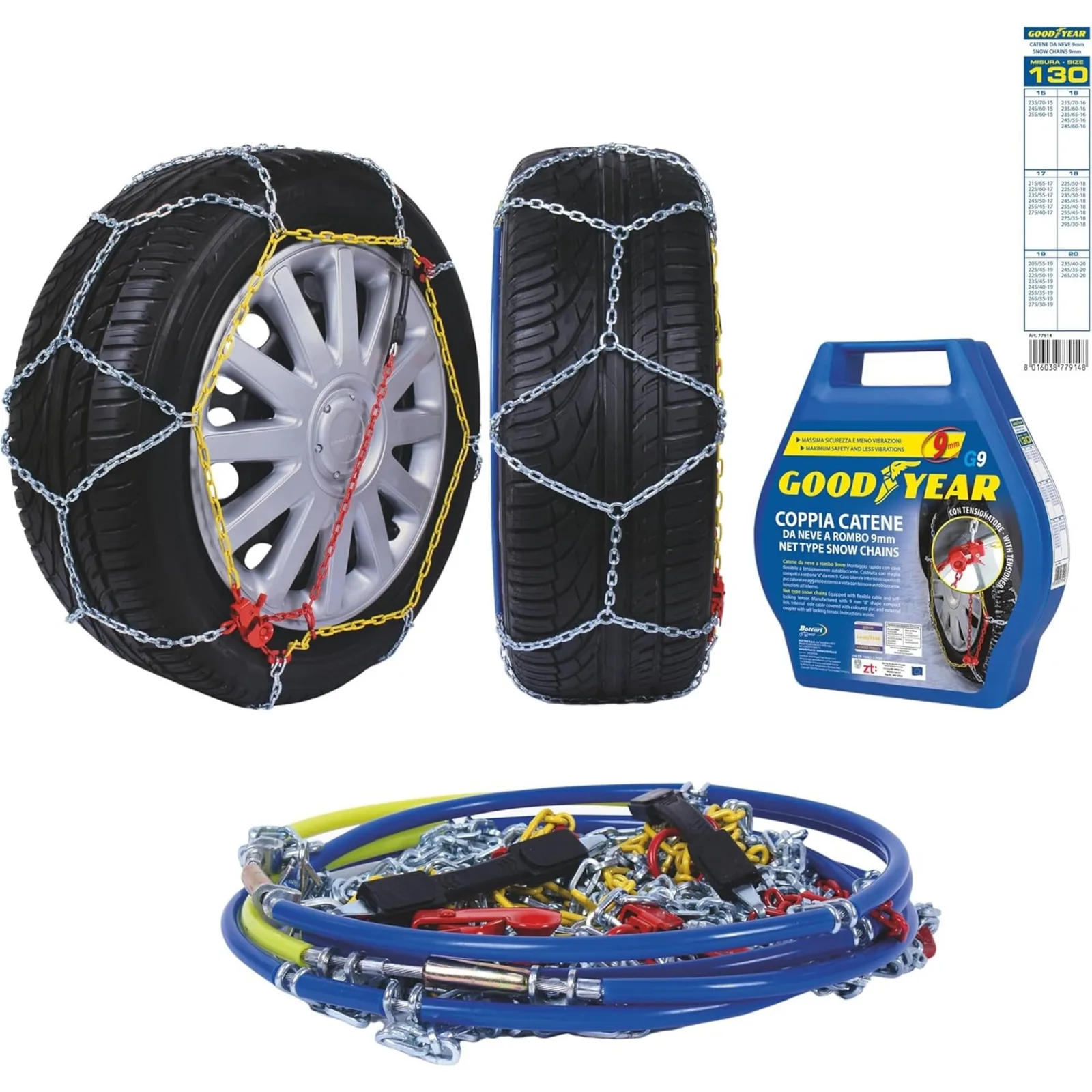 Snehové reťaze Goodyear G9 77914 veľkosť 130 9mm 2 ks